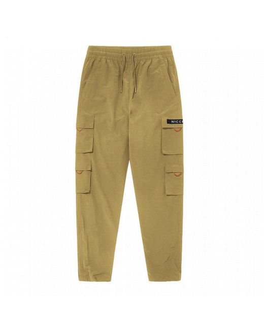 Nicce London Green Stretch Waist Regular Fit Light Cargo Pants 211 1 20 03 0336 Cotton for men