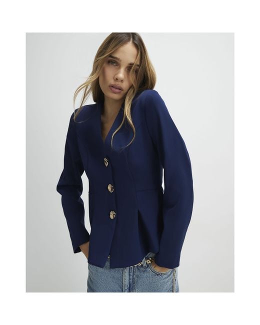 River Island Blue Jacket Long Sleeve Pleated