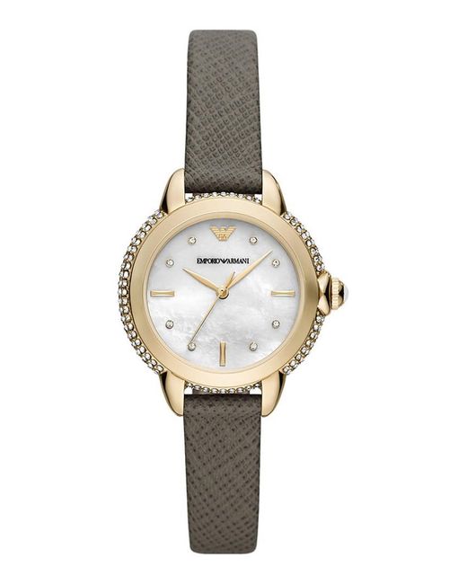 Emporio Armani Metallic Mia Watch Ar11526 Leather