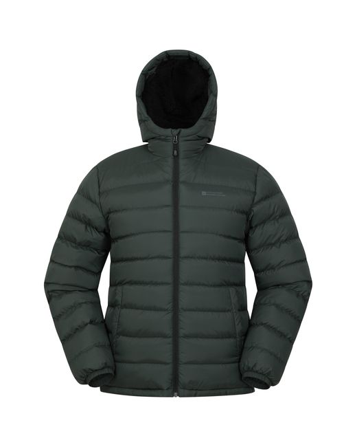 Mountain Warehouse Gray 'Seasons' Padded Jacket With Side Pockets Fur Lined Water Resistant Coat Polyamide for men