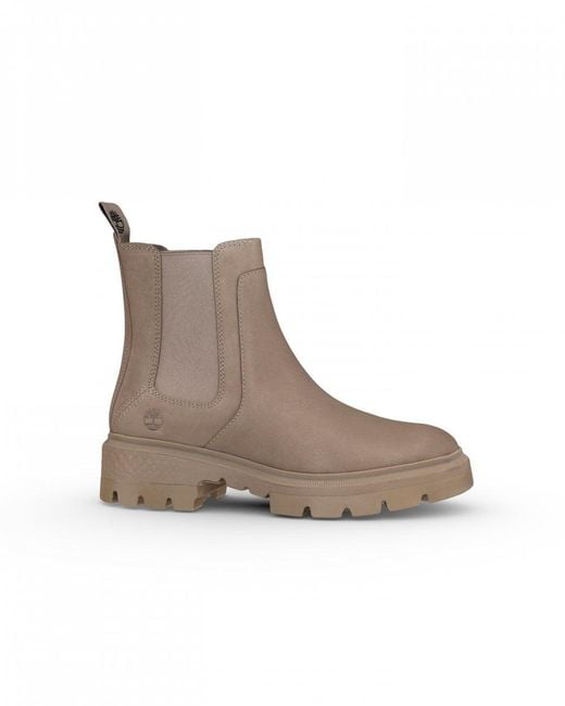 Timberland Brown Cortina Valley Mid Chelsea Boots Colour: Taupe