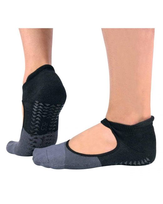 Sock Snob Blue 2 Pairs Ladies Non Slip Grip Low Cut Invisible Pilates Yoga Socks