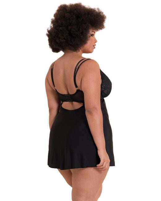 Curvy Kate Black St048320 Embrace Wired Deep Plunge Chemise