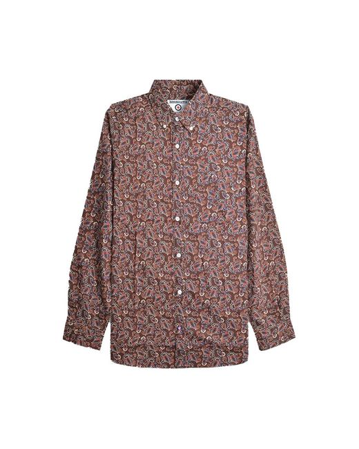 Lambretta Brown Paisley Long-Sleeved Shirt for men