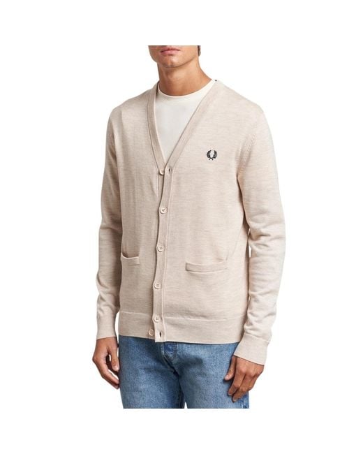 Fred Perry Natural Porridge Marl Classic Cardigan for men