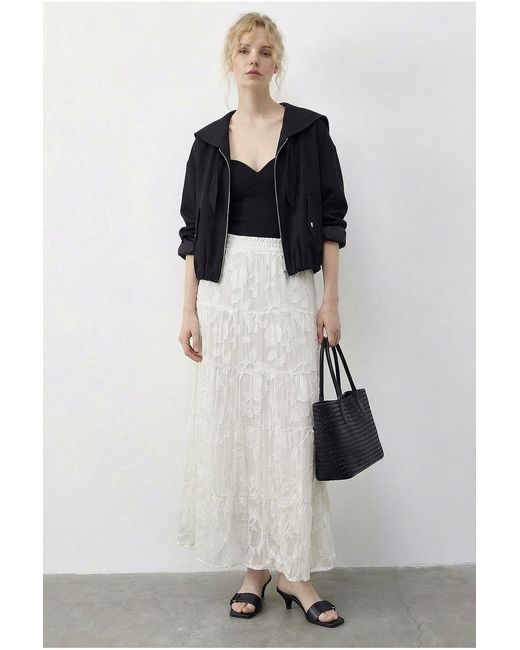 Bianco Lucci White Elastane Skirt