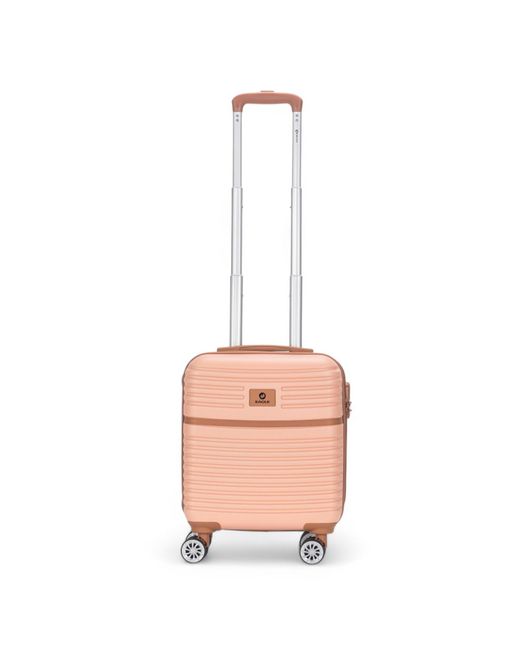 Infinity Leather Pink Abs Hardshell Underseat Cabin Suitcase 45 X 35 X 20 Cm Luggage Suitable For Easyjet