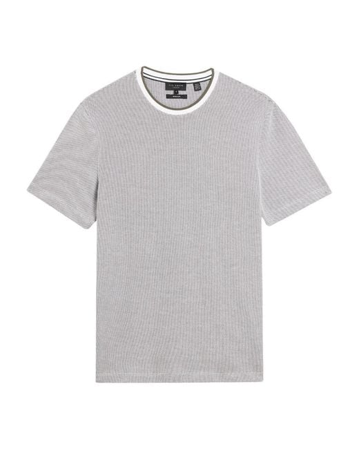 Ted Baker Gray Arlon Regular Fit Textured T-Shirt for men