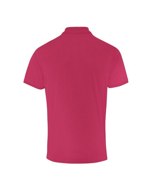 PREMIER Pink Coolchecker Pique Short Sleeve Polo T-Shirt (Hot) for men