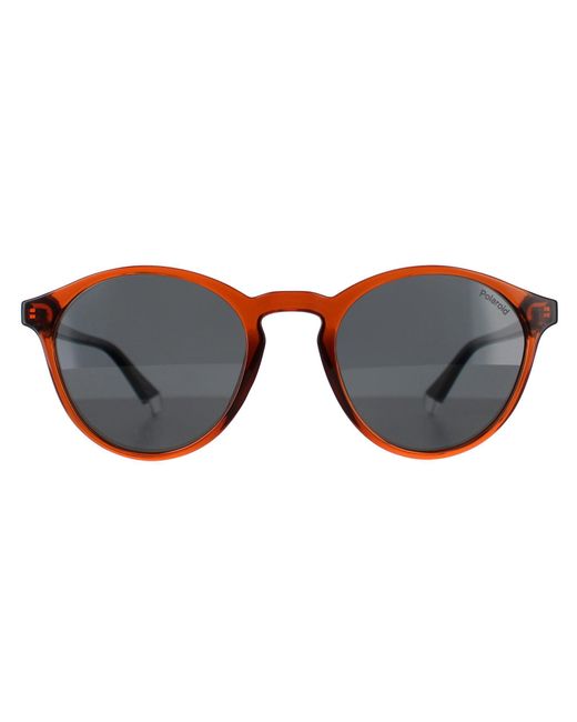 Polaroid Brown Round Polarized Pld 4153/S for men