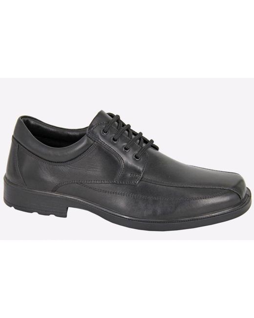 Roamers Black Eustis Leather Waterproof Shoes for men