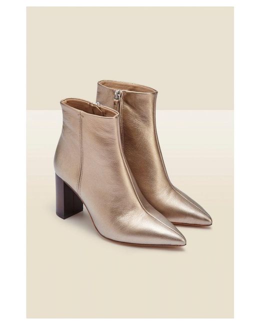 Sosandar Brown Angel Soft Leather Zip Boot With Stack Heel