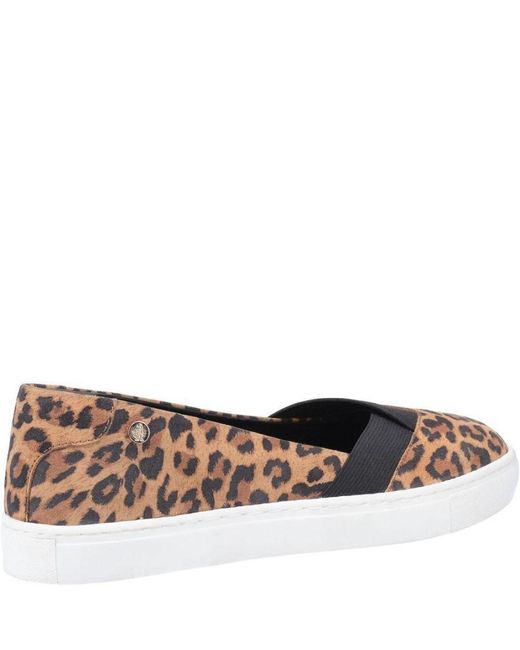 Hush Puppies Blue Ladies Tiffany Leopard Print Suede Shoes