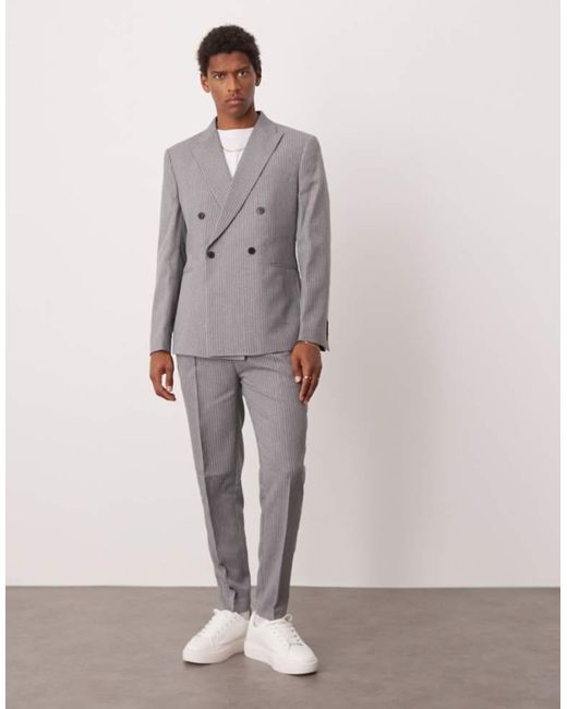 ASOS Gray Tapered Suit Trousers for men