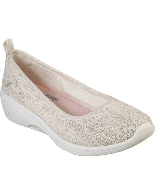 Skechers White Arya Airy Days Slip On Sporty Casual Shoes