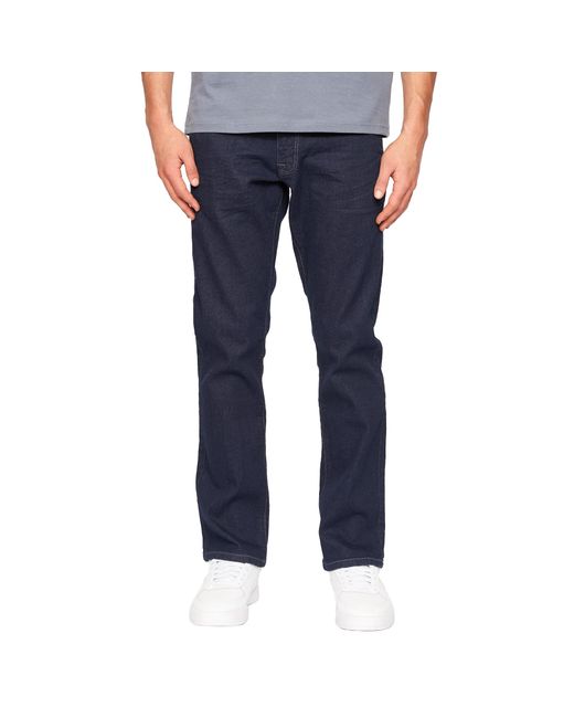 Crosshatch Cadman Rechte Jeans (rauwe Was) in het Blue voor heren