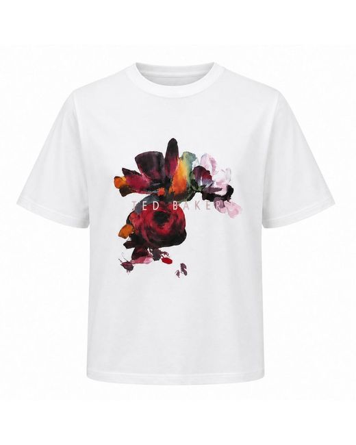 Ted Baker White Phina Floral Bloom T Shirt Cotton