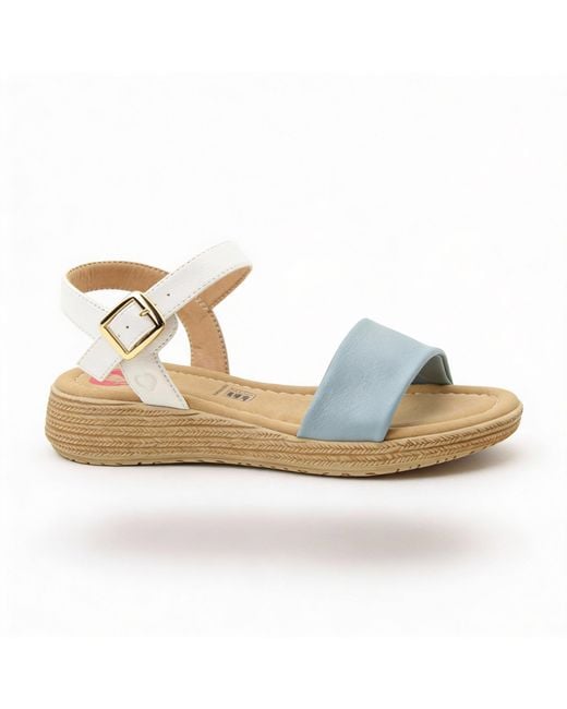 Heavenly Feet Blue Sara Platform Sandals