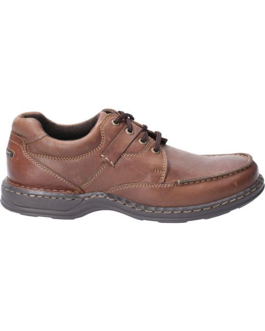 Hush Puppies Brown Randall Ii Laced Leather Shoe Oxford Shoes for men