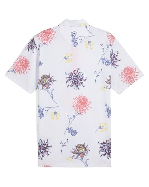 PUMA Blue Dahlia Short Sleeve Performance Polo Shirt for men