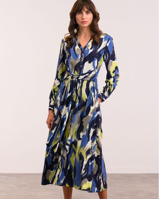 Celtic & Co. Blue Tie Front Midi Dress