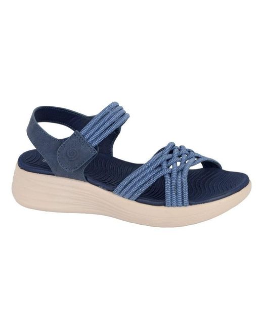 Cipriata Blue Eletta Cross Strap Sandals Textile
