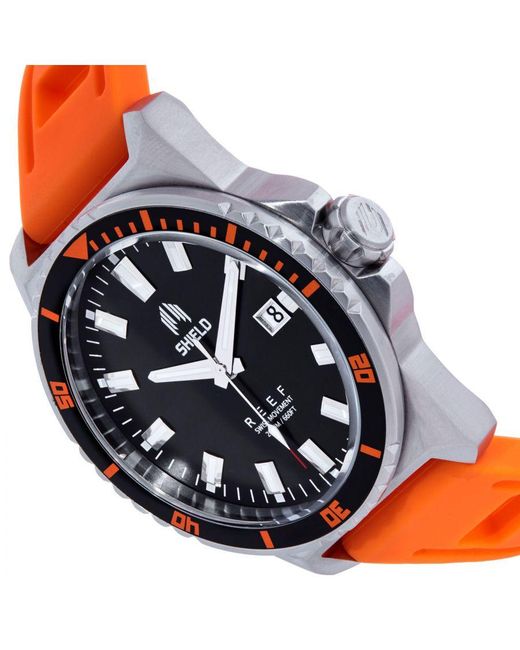 Shield Orange Reef Strap Watch W/Date for men