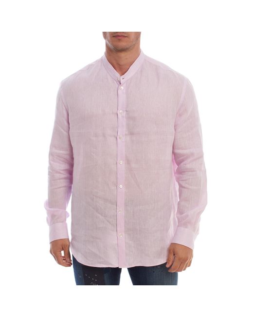 Emporio Armani Purple 51Smgl Long Sleeve Linen Shirt for men