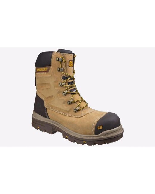 Caterpillar Safety Black Premier Leather Waterproof Boot for men