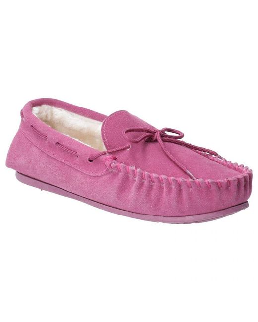 Hush Puppies Allie Slip On Leather Slipper (rose) in het Pink