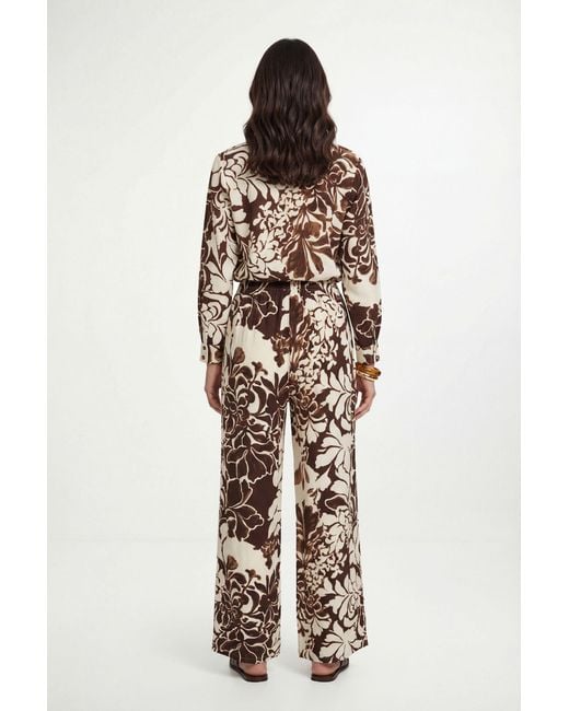 Wallis White Floral Print Wide Leg Trouser Coord