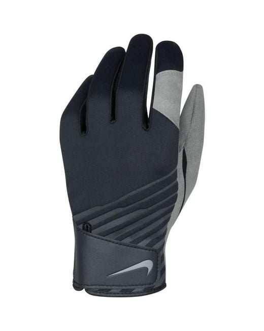 Nike Blue Faux Suede Winter Gloves for men