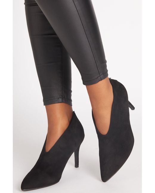 Quiz Black Faux Suede Shoe Boots
