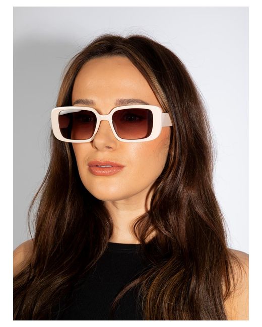 SVNX Gray Oversized Rectangle Sunglasses