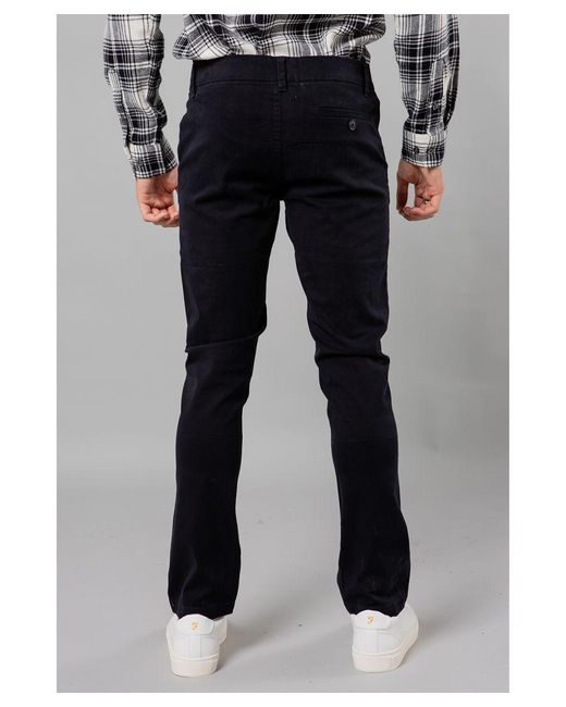 French Connection Blue Cotton Regular Fit Chino Trousers for men