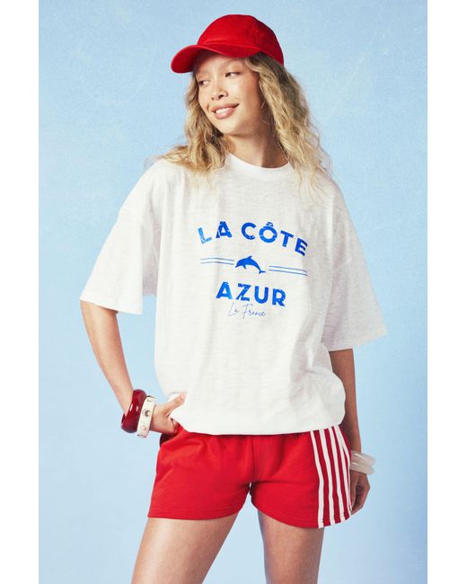 Boohoo White Azur Slub Oversized T-Shirt