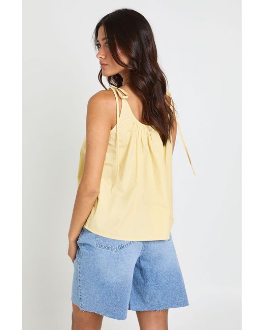 Boohoo Blue Tie Shoulder Scoop Neck Cami