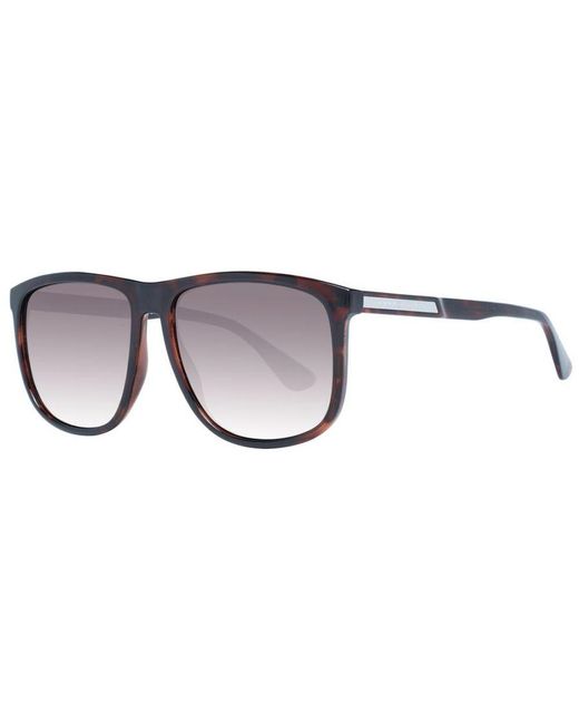 Tommy Hilfiger Brown Rectangle Sunglasses With Gradient Lenses for men