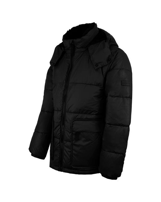 Hunter Black Interpid Mid Puffer Coat for men