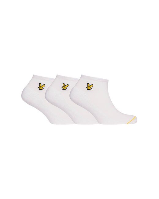 Lyle & Scott White 3 Pack Ankle Socks for men