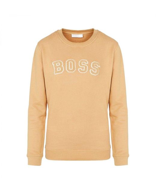 Boss Natural Womenss Hugo Esety Crew Neck Sweatshirt