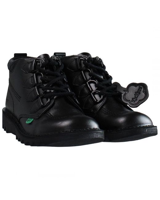 Kickers Black Mid Quilt Boots
