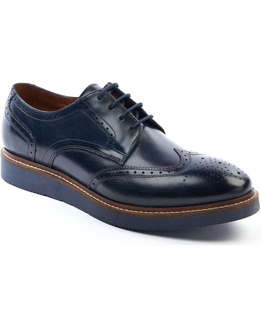 Base London Joe Leder Herren Brogues Schuhe in Blue für Herren