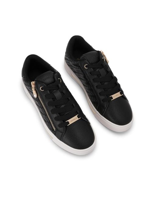 Carvela Kurt Geiger Black Daniella Zip Weave Sneakers