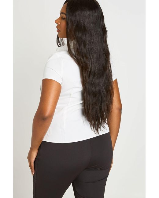 Boohoo Black Plus Cap Sleeve Fitted Shirt