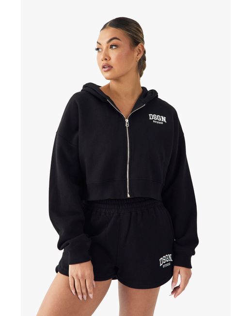 DSGN Studio Blue Collegiate Embroidered Sweat Short