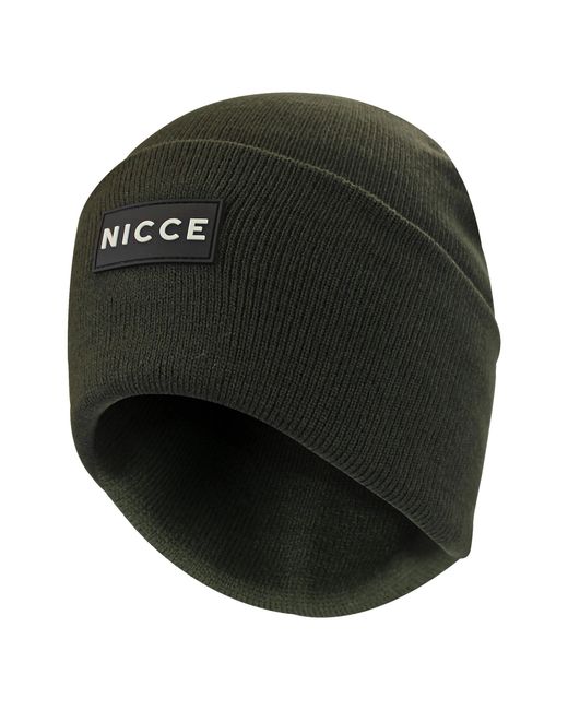 Nicce London Black Knitted Beanie Hat for men