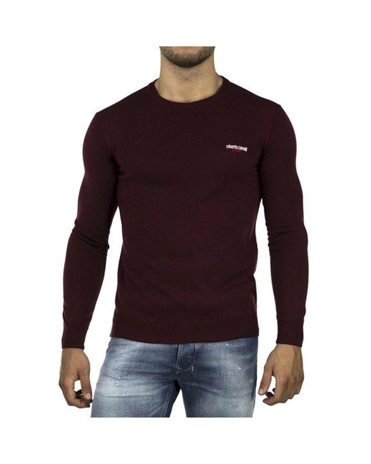 Roberto Cavalli Purple Sport Bordeaux Sweater for men