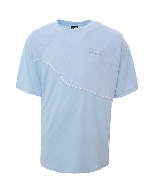 Ellesse Blue Nylon Blocked T-Shirt With Logo for men