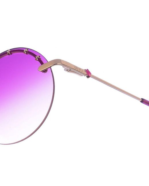 Liu Jo Purple Metal Sunglasses With Circular Shape Lj3100S